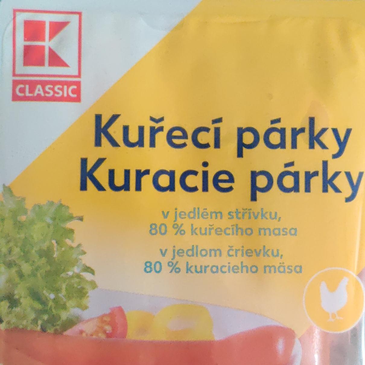 Zdjęcia - Kuřecí párky v jedlém střívku 80% masa K-Classic