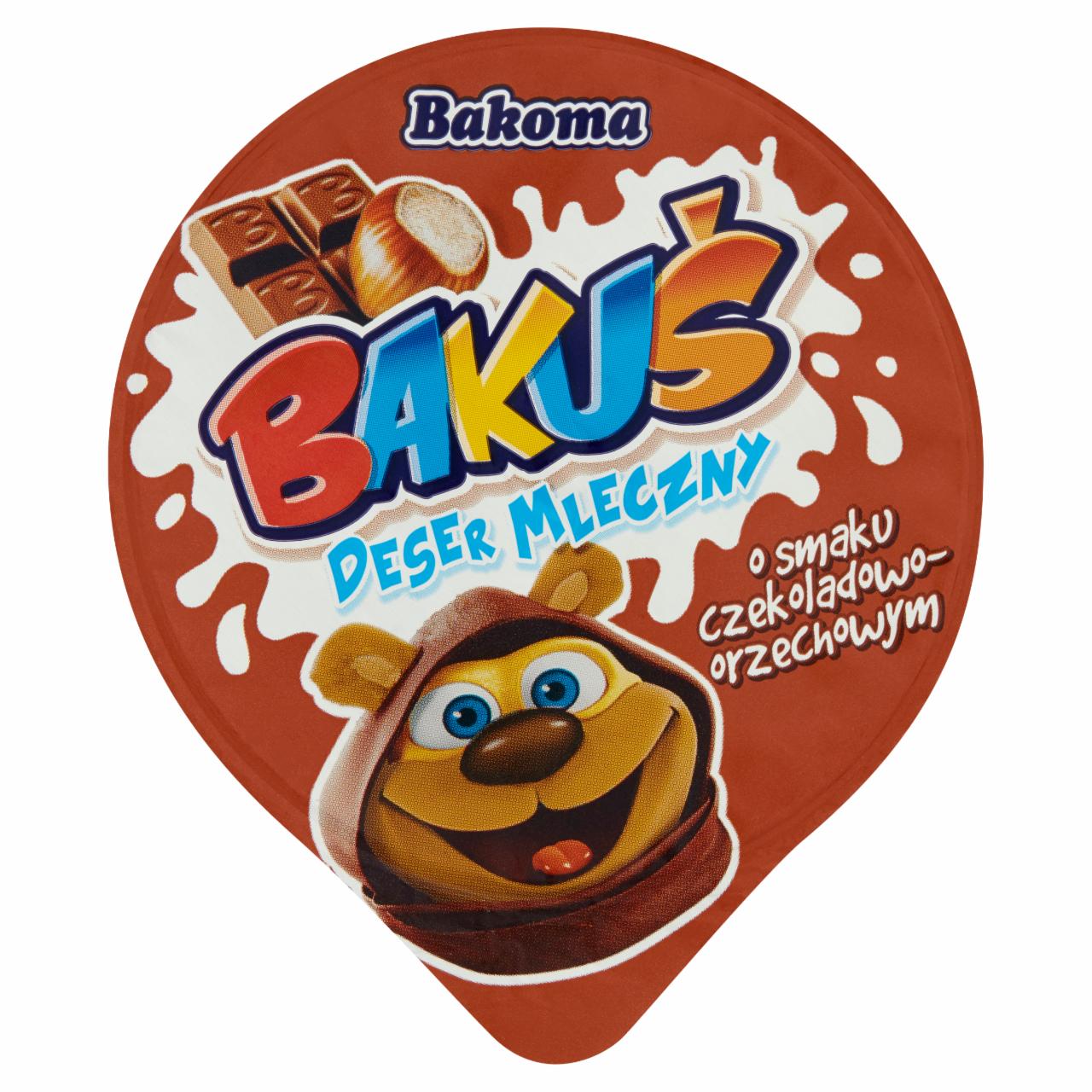 Zdjęcia - Bakoma Bakuś Deser mleczny o smaku czekoladowo-orzechowym 100 g