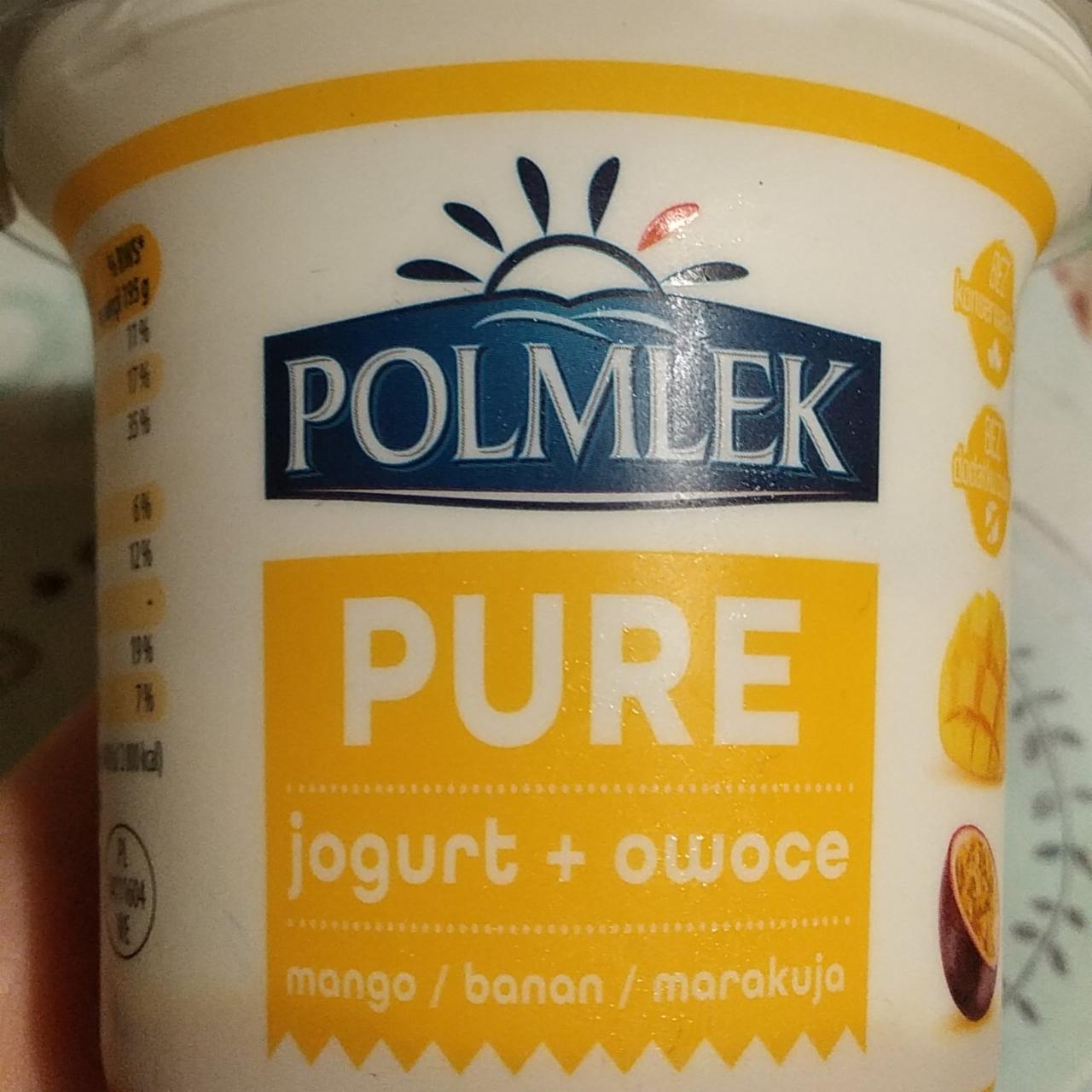 Zdjęcia - Pure jogurt + owoce mango banan marakuja Polmlek