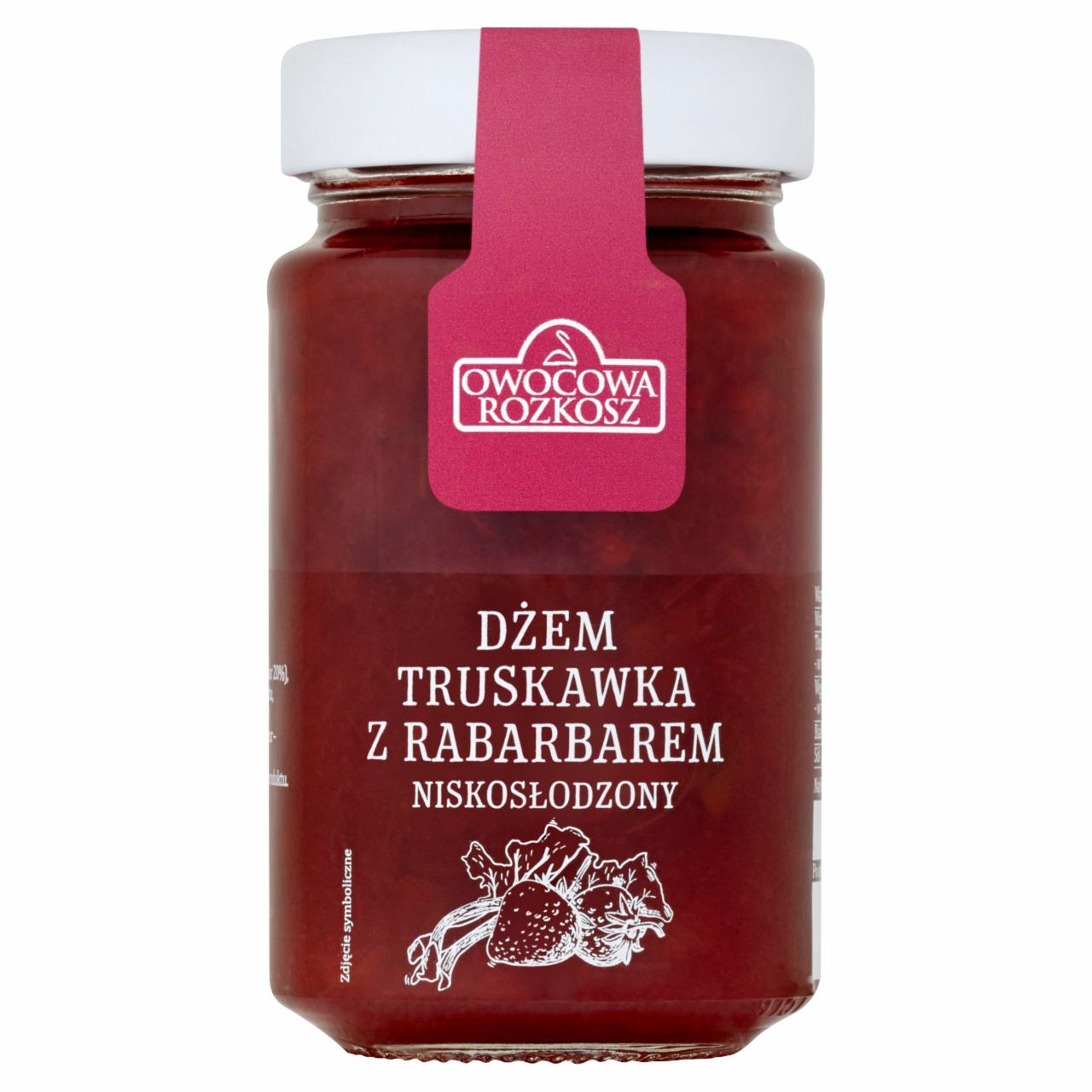 Zdjęcia - Owocowa Rozkosz Dżem truskawka z rabarbarem niskosłodzony 250 g