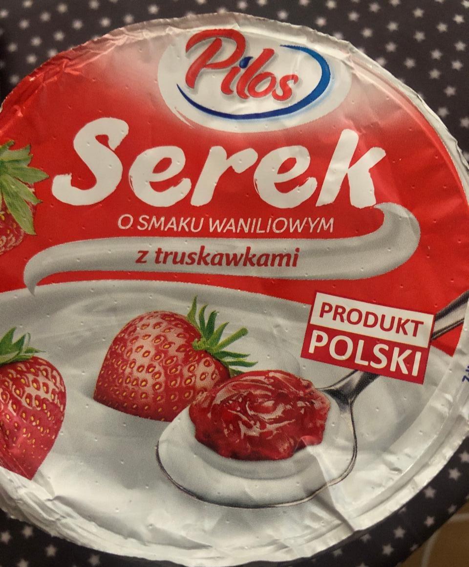 Zdjęcia - Serek o smaku waniliowym z truskawkami Pilos