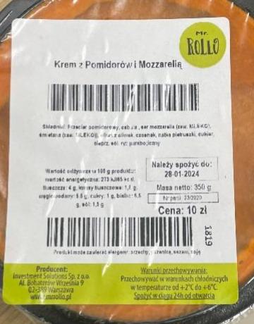 Zdjęcia - Krem z pomidorów i z mozzarellą Mr.Rollo