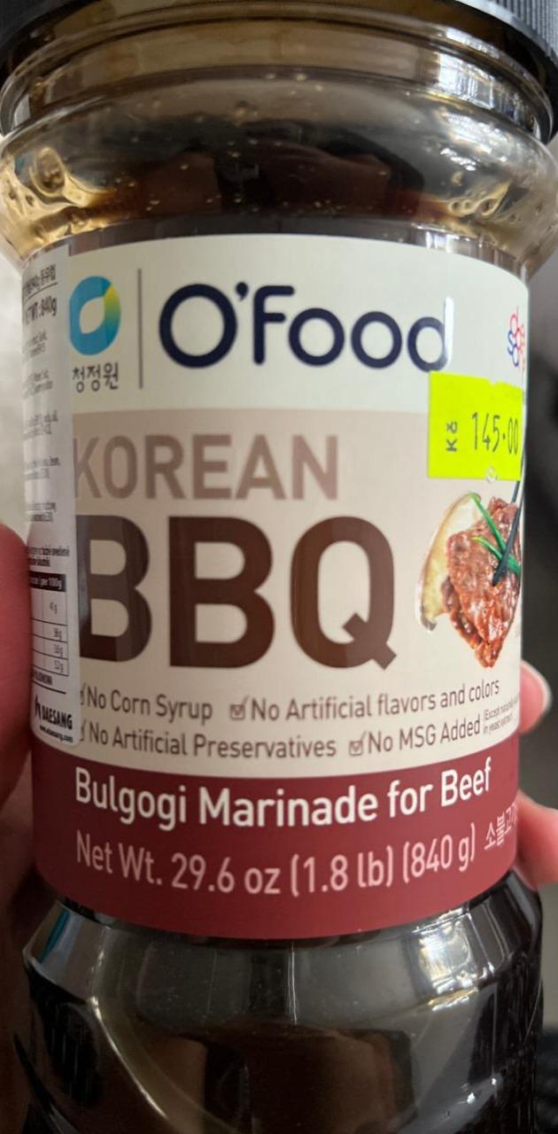 Zdjęcia - O'Food Koreańska marynata do mięsa wołowego bulgogi BBQ 280 g
