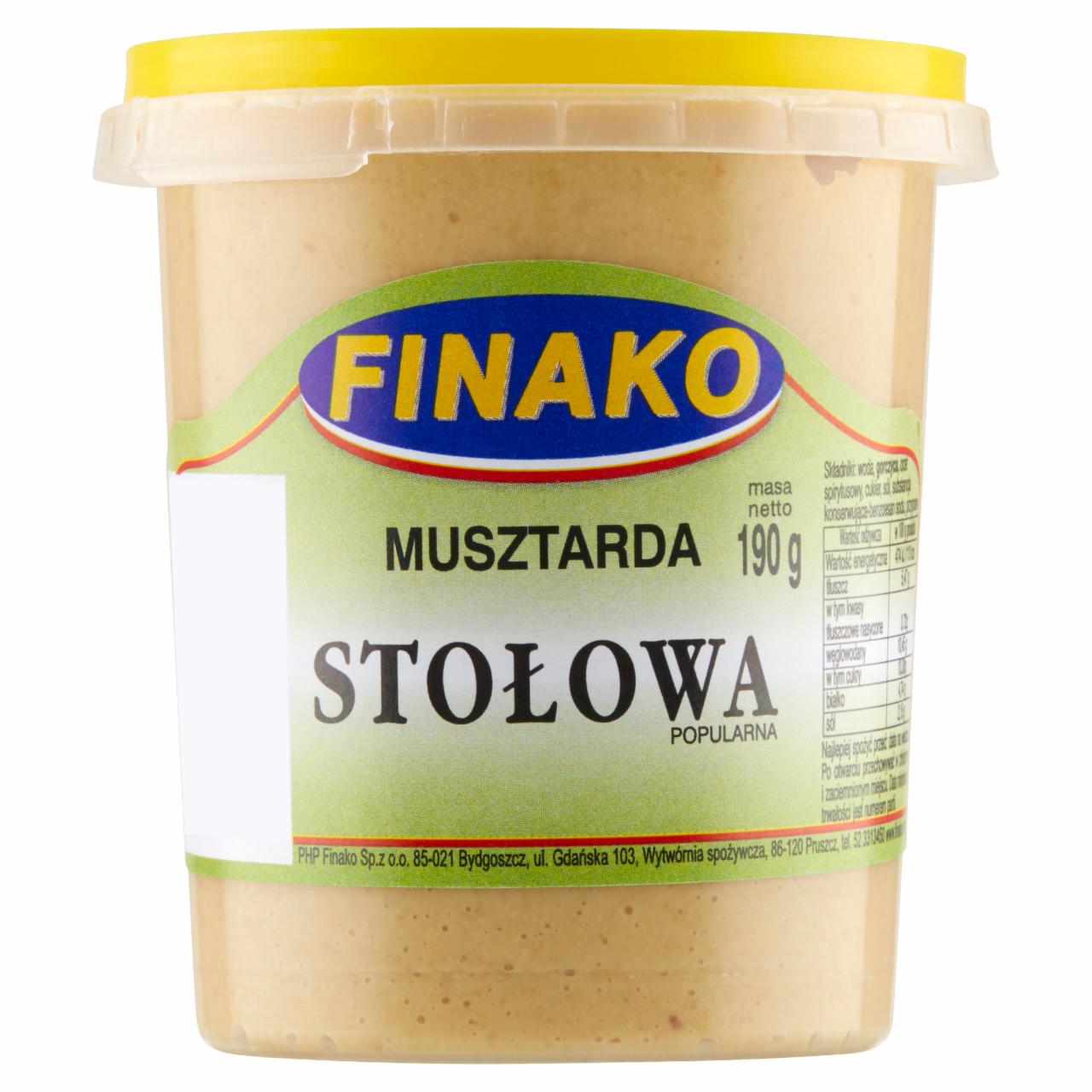 Zdjęcia - Finako Musztarda stołowa popularna 190 g