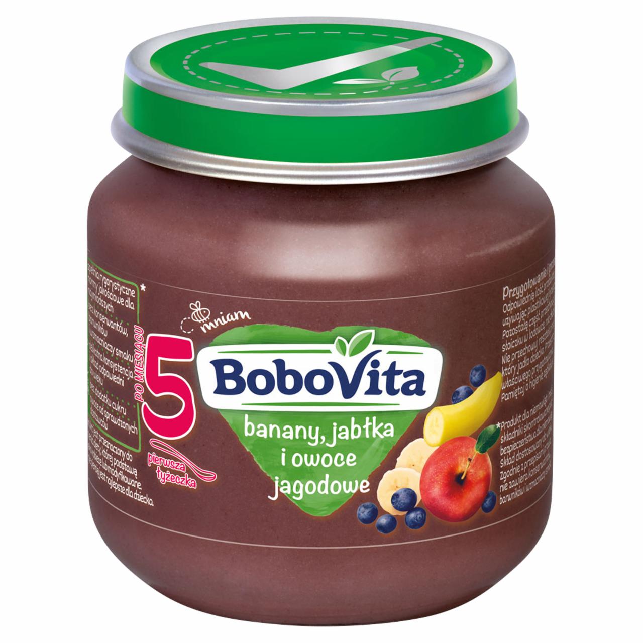 Zdjęcia - BoboVita Jabłka banany i owoce jagodowe po 5 miesiącu 125 g