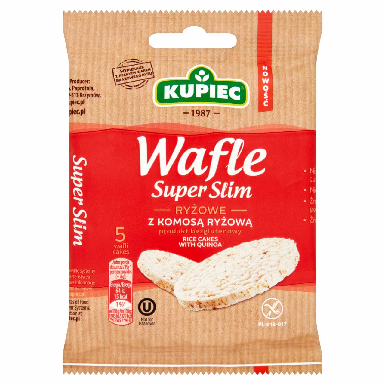 Zdjęcia - Kupiec Super Slim Wafle ryżowe z komosą ryżową 20 g (5 sztuk)