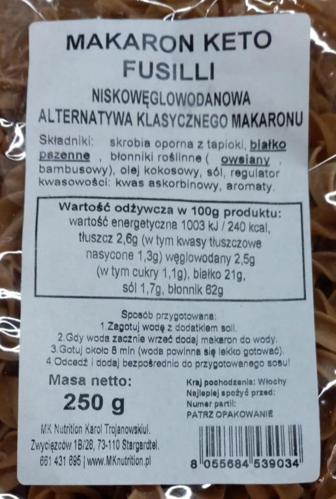 Zdjęcia - Makaron keto fusilli MK Nutrition