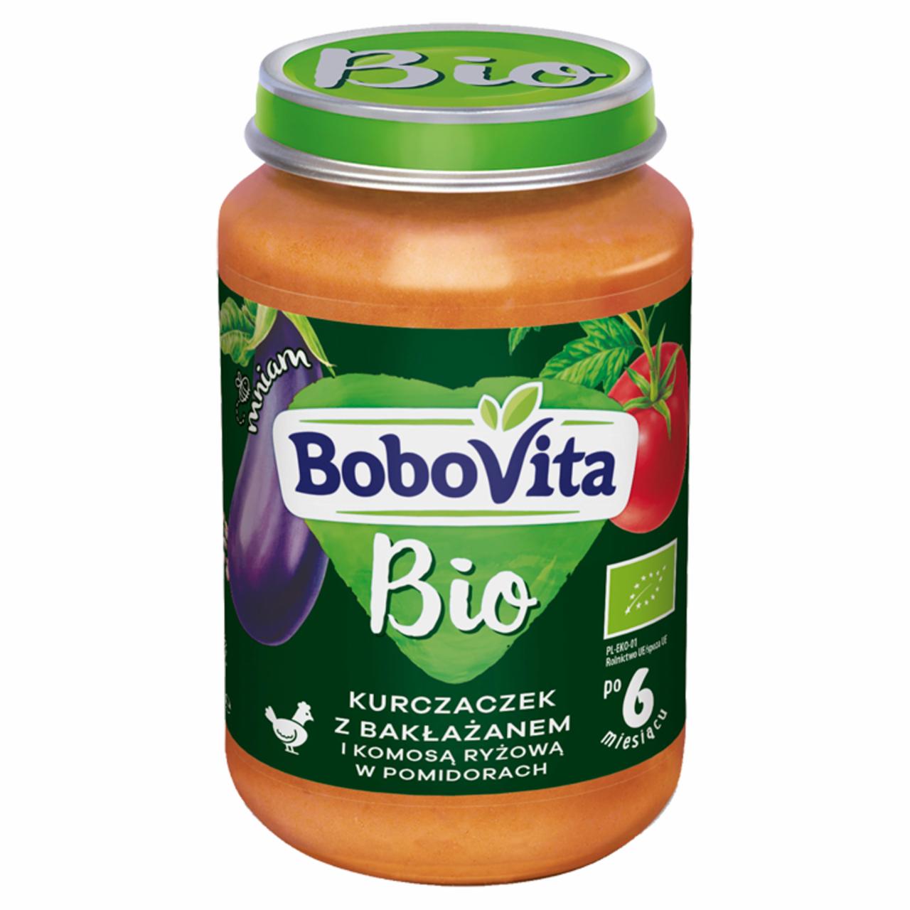 Zdjęcia - BoboVita Bio Kurczaczek z bakłażanem i komosą ryżową w pomidorach po 6 miesiącu 190 g
