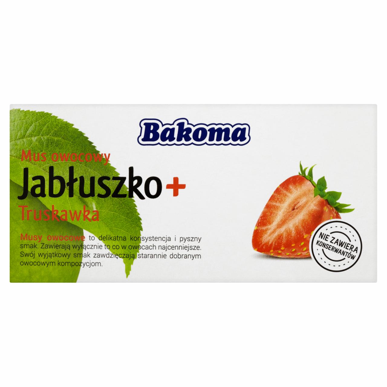 Zdjęcia - Bakoma Mus owocowy Jabłuszko + Truskawka 200 g (2 sztuki)