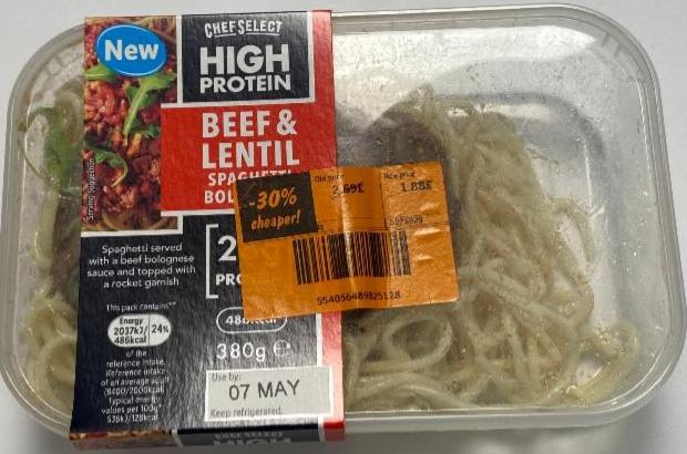 Zdjęcia - High protein beef lentil spaghetti bolognese Chef Select