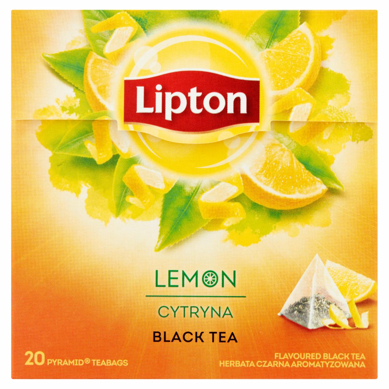 Zdjęcia - Lipton Herbata czarna aromatyzowana cytryna 34 g (20 torebek)