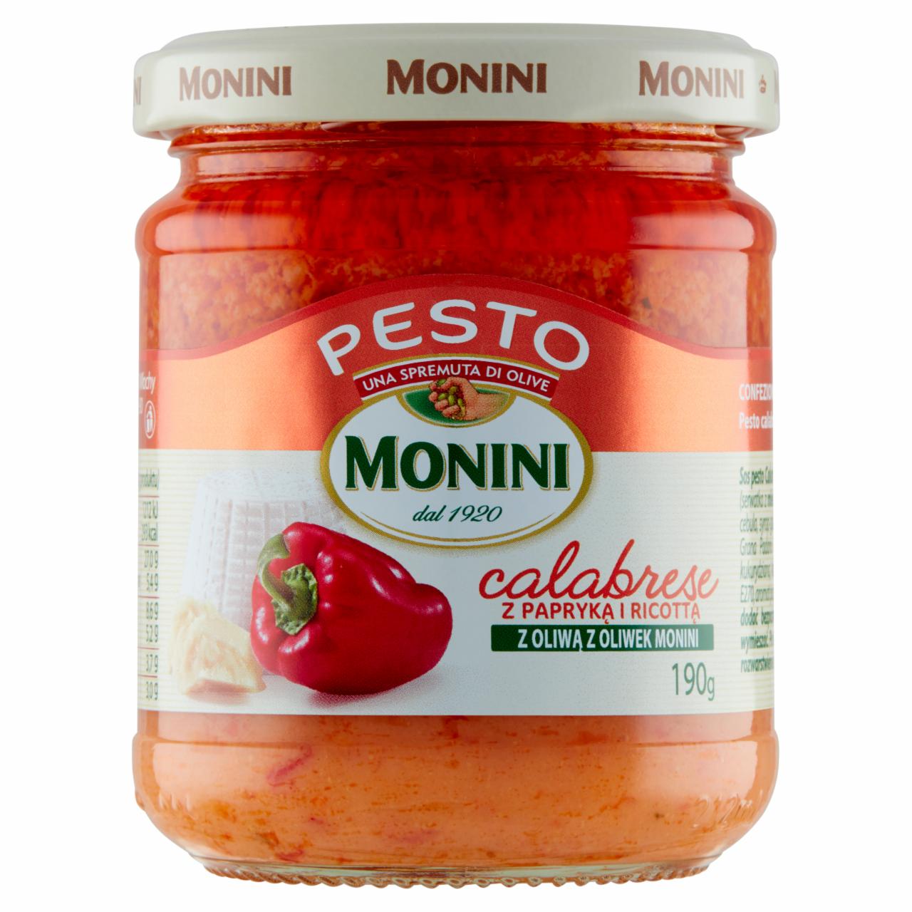 Zdjęcia - Monini Sos pesto Calabrese z papryką i ricottą 190 g