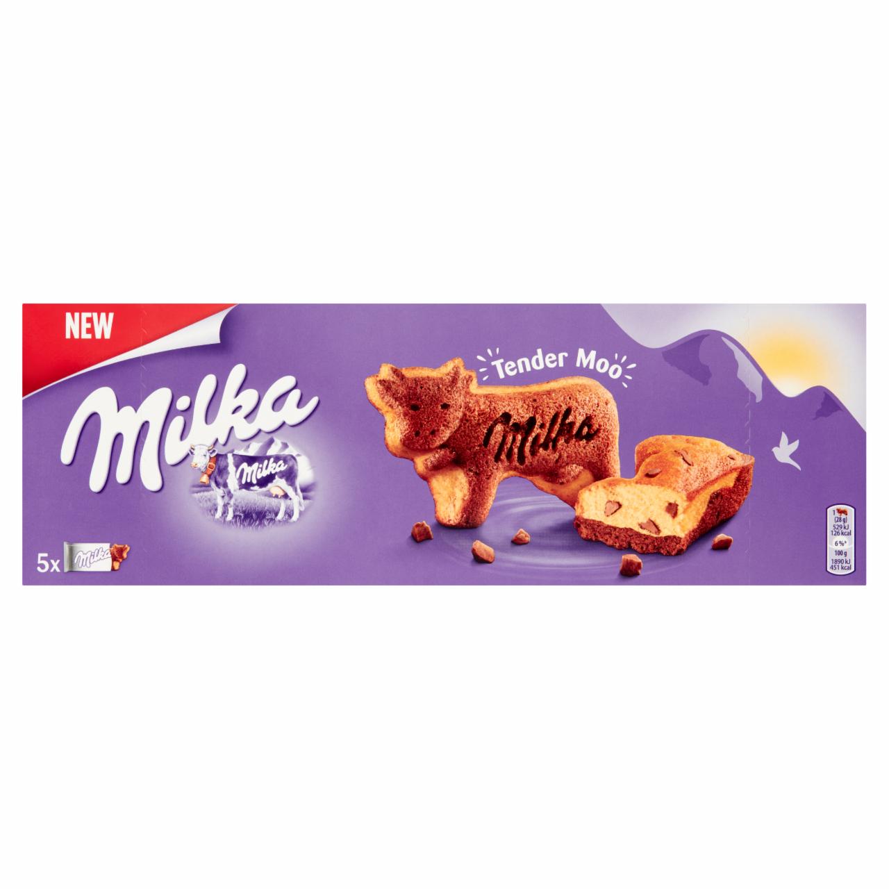 Zdjęcia - Milka Tender Moo Ciastko biszkoptowe z kawałkami czekolady mlecznej 140 g (5 x 28 g)