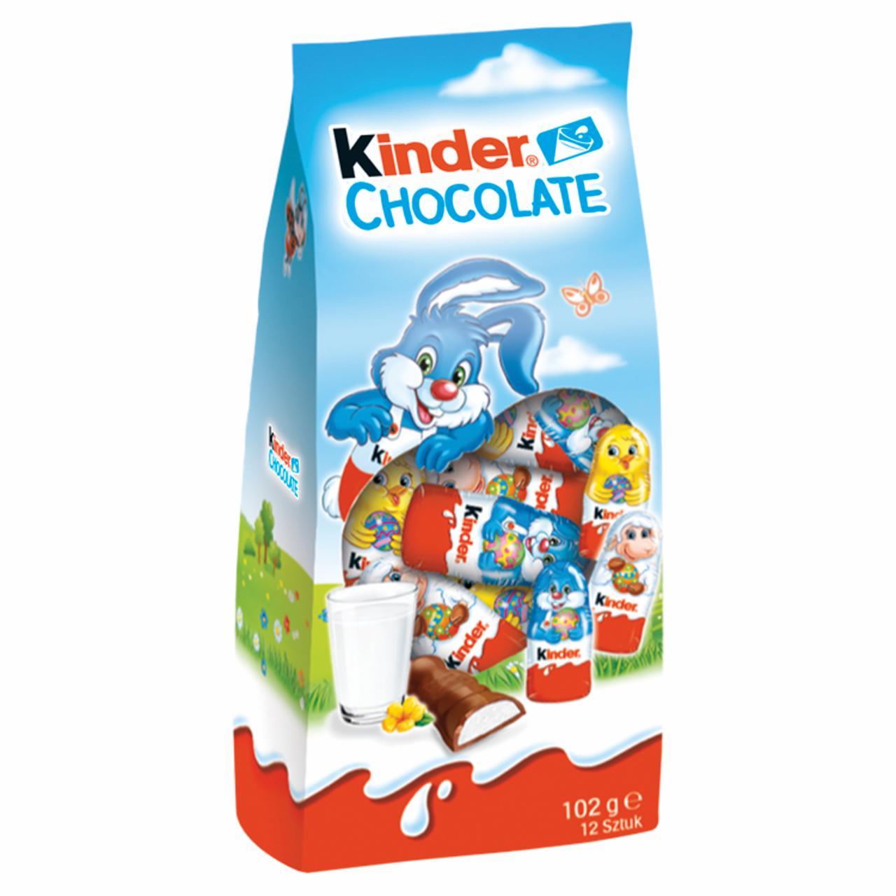 Zdjęcia - Kinder Chocolate Happy Figurki z mlecznej czekolady z mlecznym nadzieniem 102 g (12 sztuk)