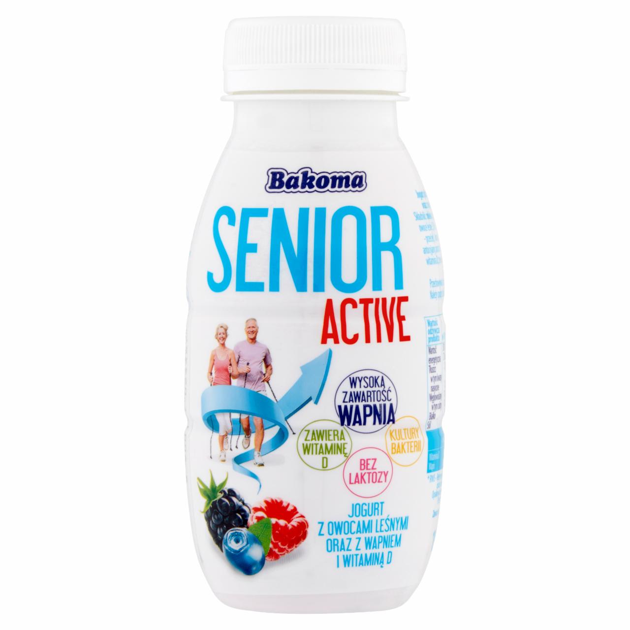 Zdjęcia - Bakoma Senior Active Jogurt z owocami leśnymi oraz z wapniem i witaminą D 190 g