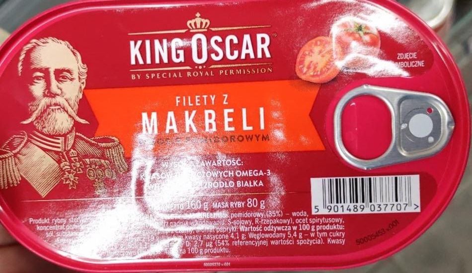 Zdjęcia - King Oscar filet z makreli w sosie pomidorowym 160G