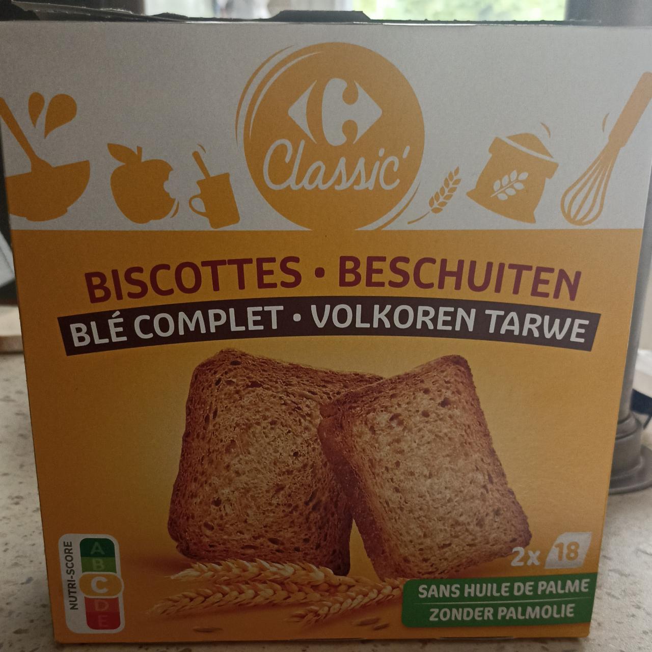 Zdjęcia - Biscottes Beschuiten Ble Komplet Volkoren Tarwe Carrefour Classic