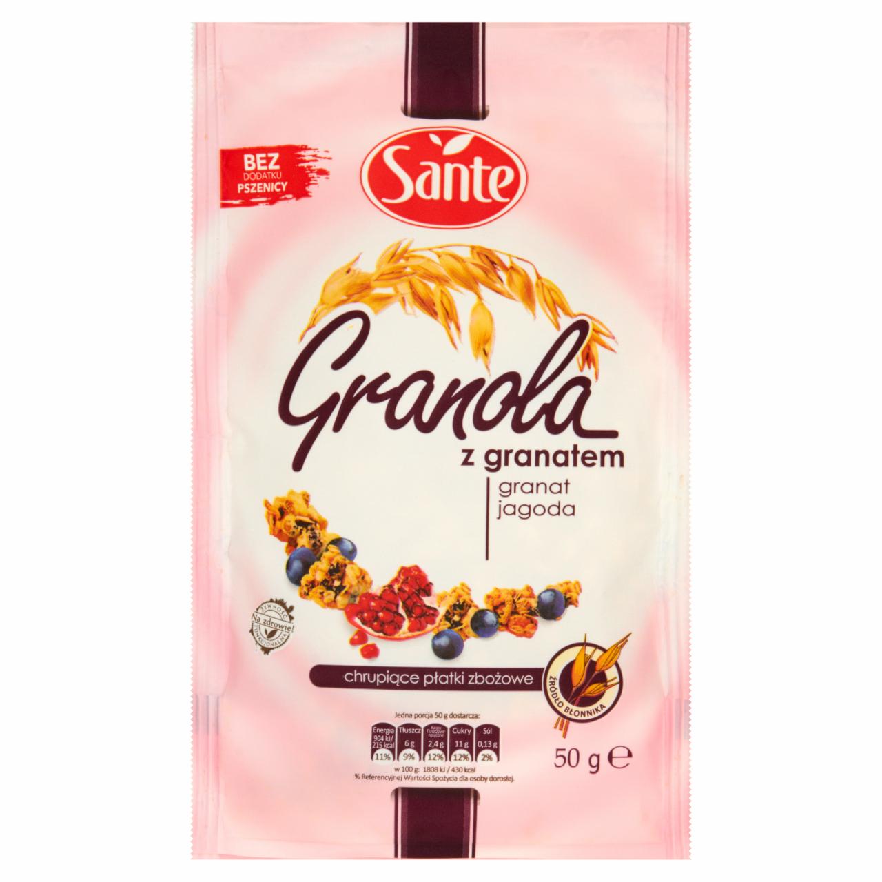 Zdjęcia - Sante Granola z granatem i jagodą 50 g