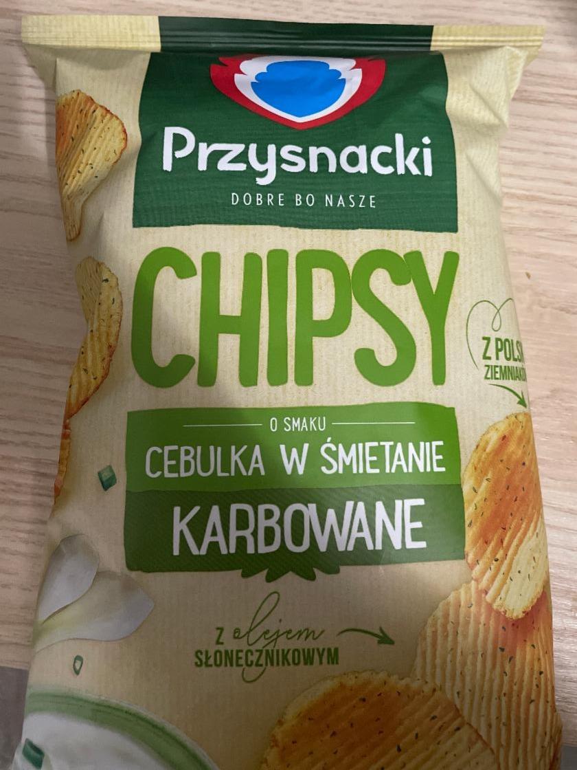 Zdjęcia - Chipsy karbowane o smaku cebulka w śmietanie Przysnacki