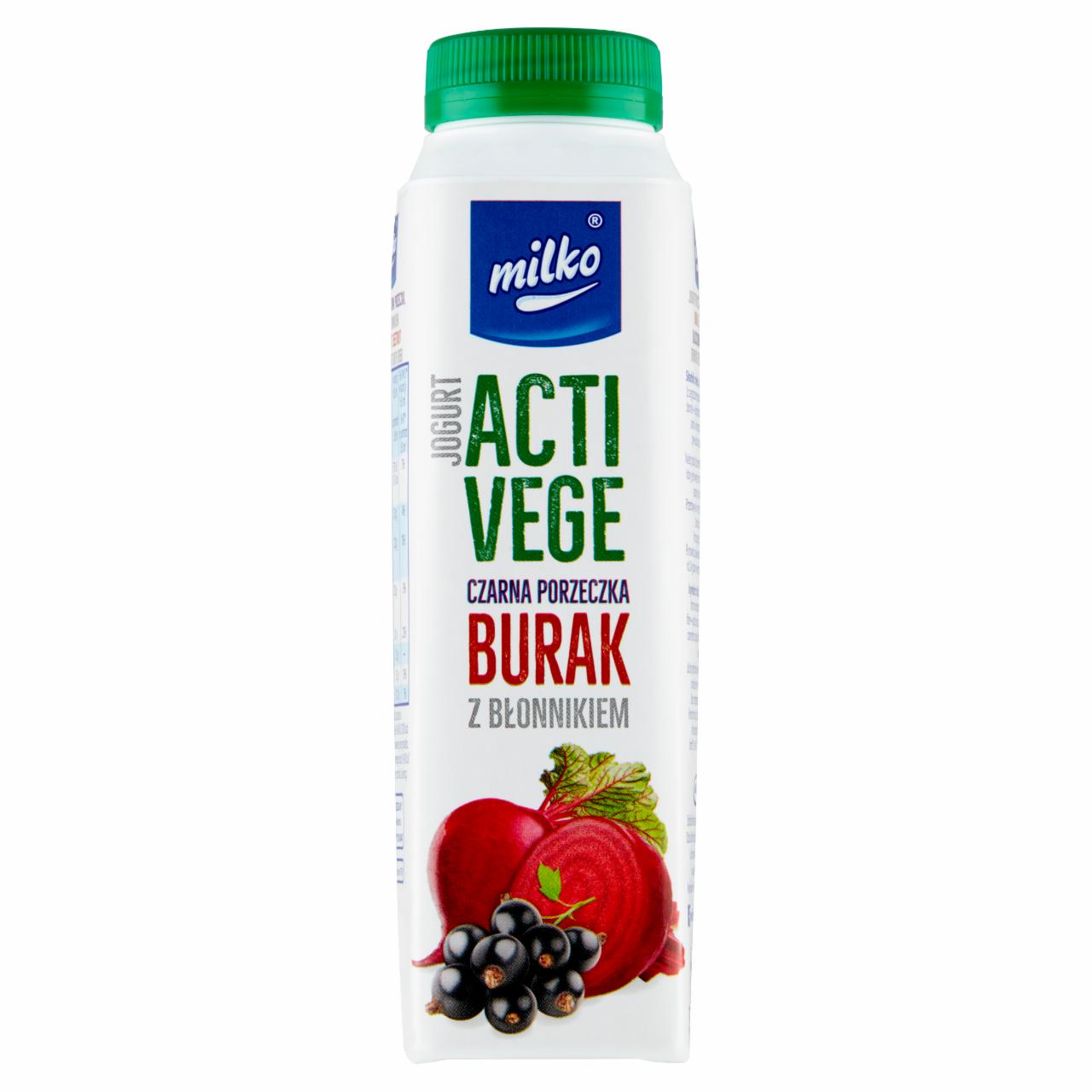 Zdjęcia - Milko Acti Vege Jogurt czarna porzeczka burak z błonnikiem 330 ml