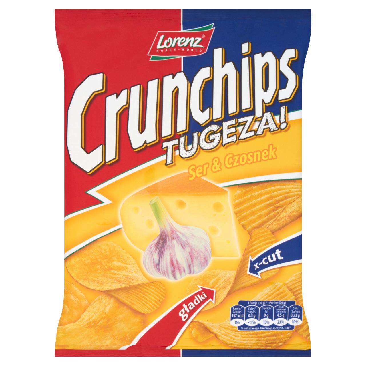 Zdjęcia - Crunchips Tugeza Ser i Czosnek Chipsy ziemniaczane 140 g