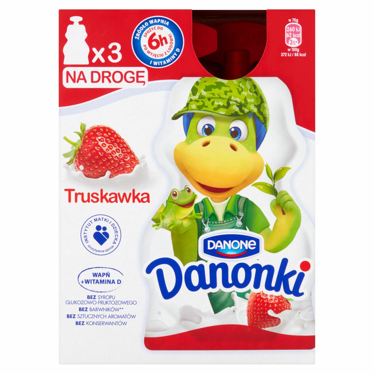 Zdjęcia - Danone Danonki Jogurt truskawka 210 g (3 x 70 g)