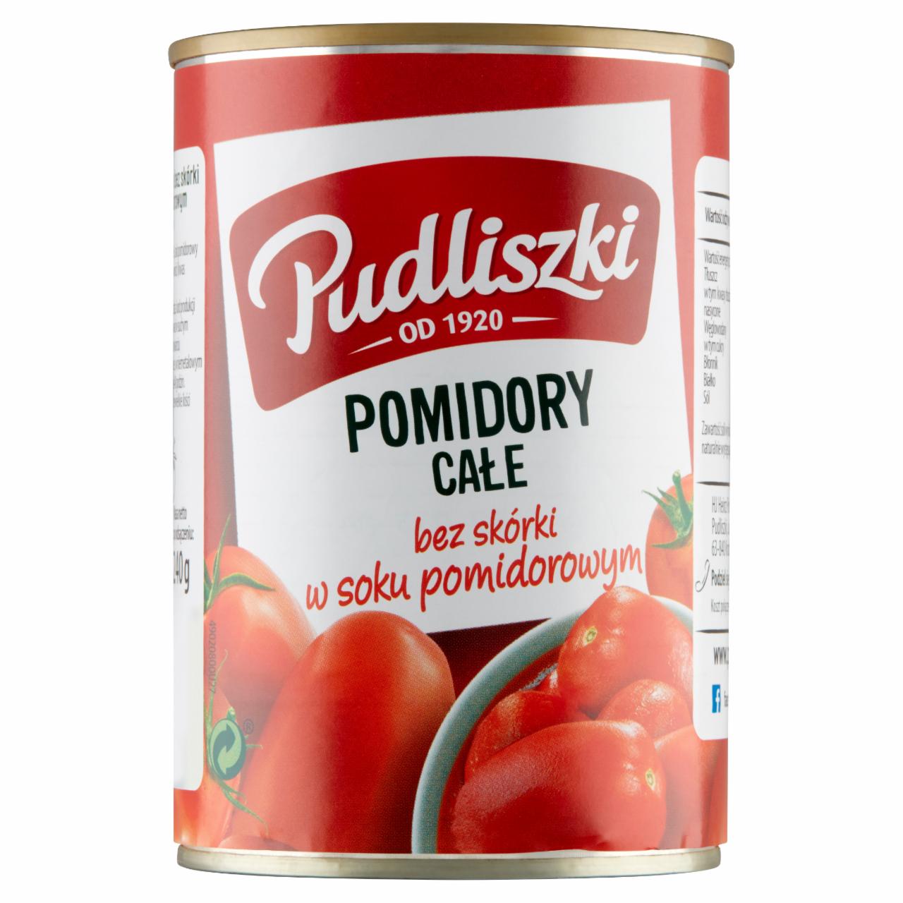 Zdjęcia - Pudliszki Pomidory całe bez skórki w soku pomidorowym 400 g