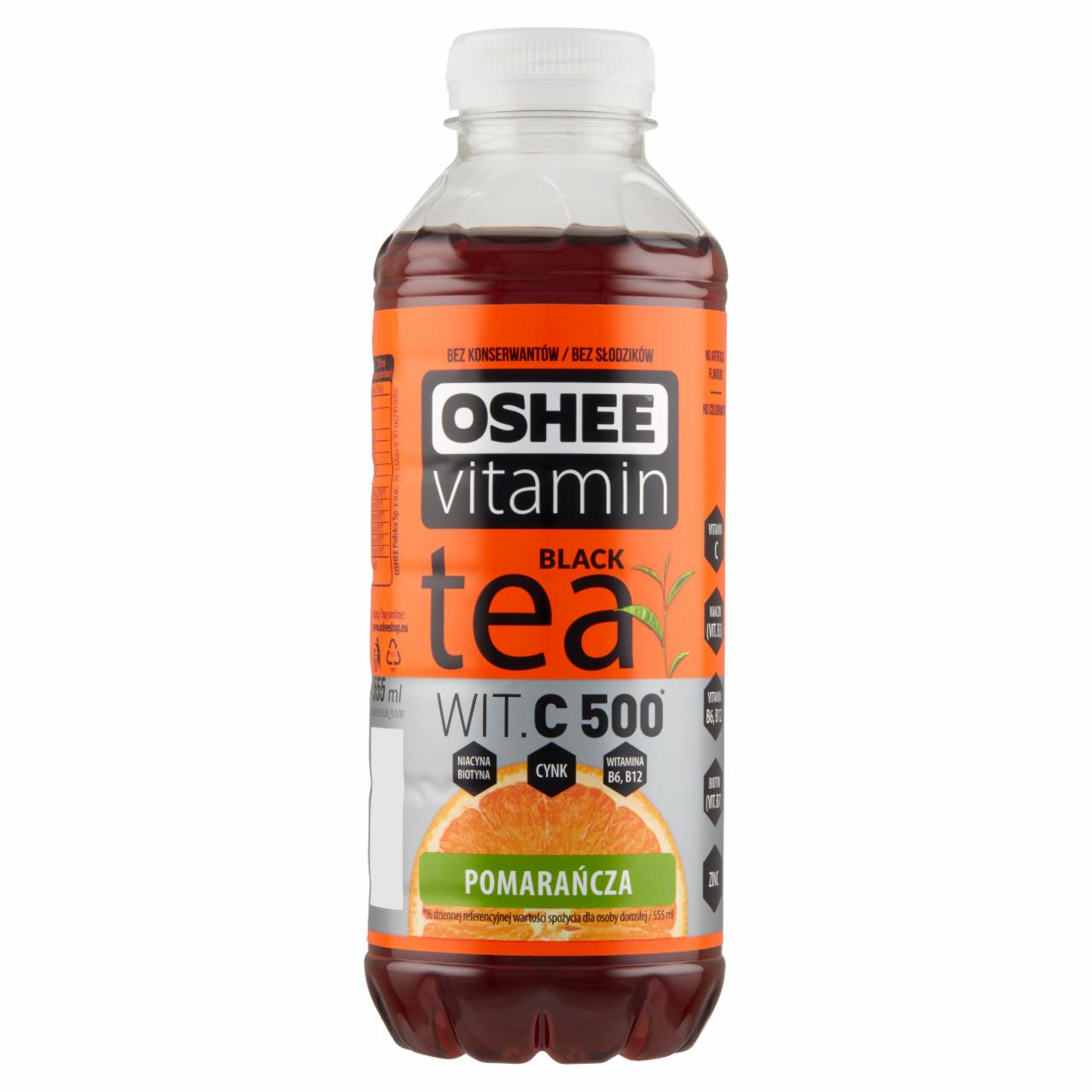 Zdjęcia - Oshee Vitamin Black Tea Niegazowany napój herbaciany o smaku pomarańczowym 555 ml