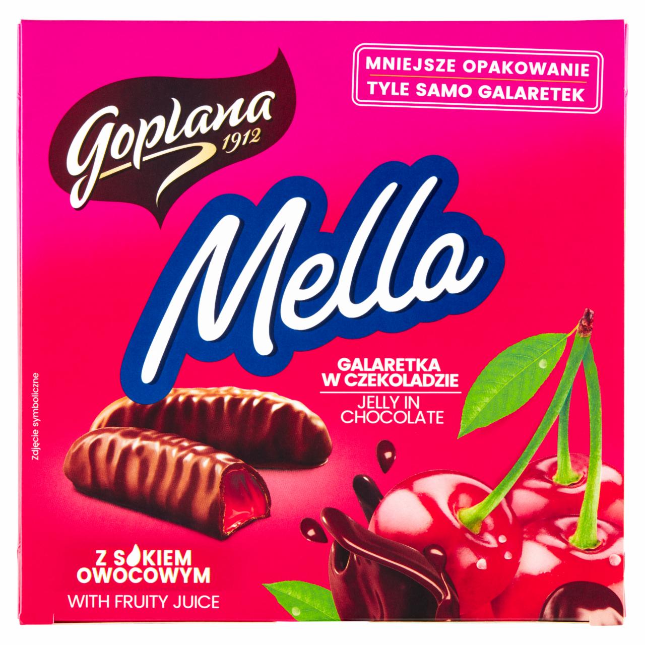 Zdjęcia - Goplana Mella Galaretka w czekoladzie o smaku wiśniowym 190 g