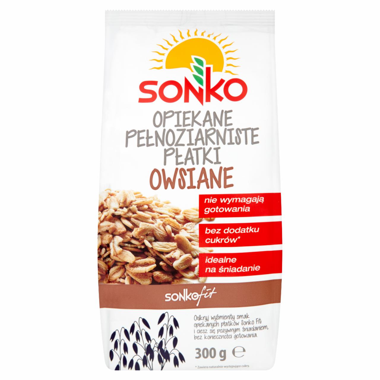 Zdjęcia - Sonko Fit Opiekane pełnoziarniste płatki owsiane 300 g