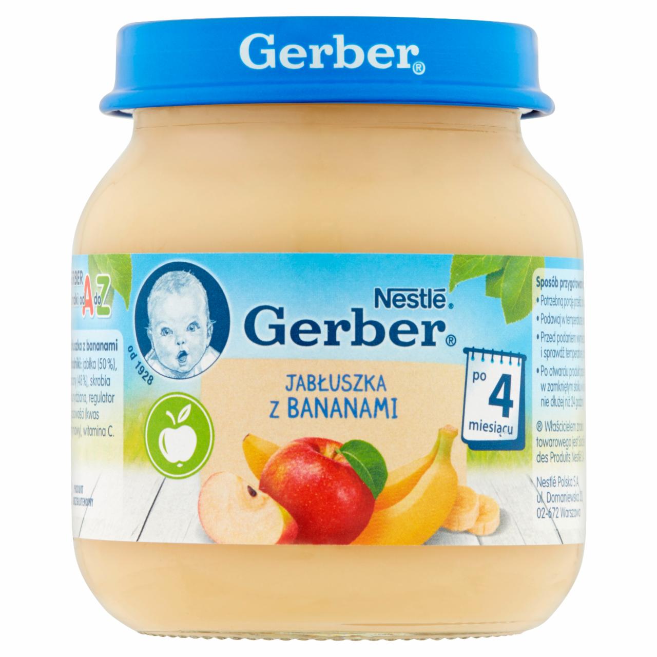 Zdjęcia - Gerber Jabłuszka z bananami po 4 miesiącu 125 g