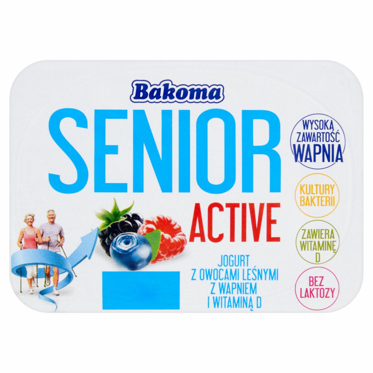 Zdjęcia - Bakoma Senior Active Jogurt z owocami leśnymi z wapniem i witaminą D 130 g