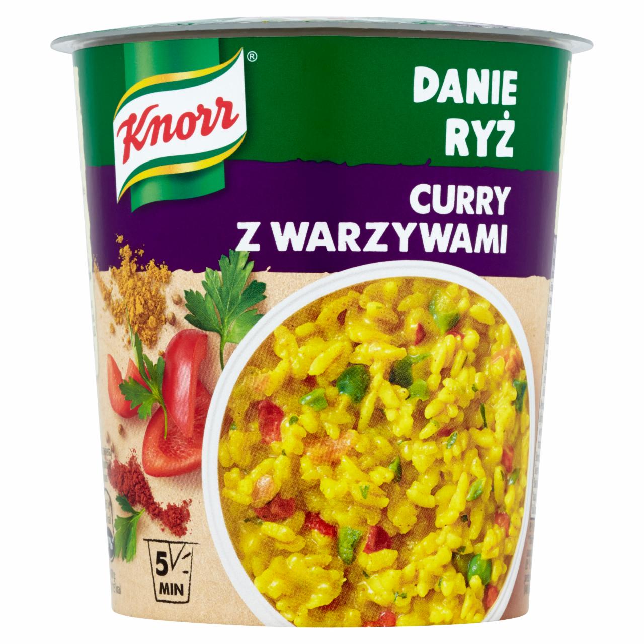 Zdjęcia - Knorr Danie Ryż Curry z warzywami 87 g
