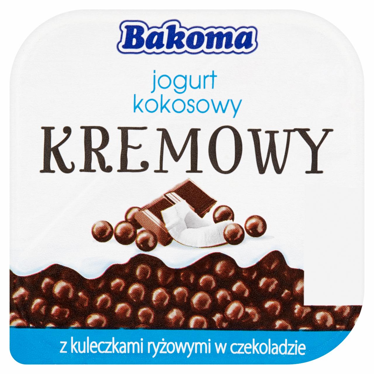 Zdjęcia - Bakoma Kremowy jogurt kokosowy z kuleczkami ryżowymi w czekoladzie 150 g