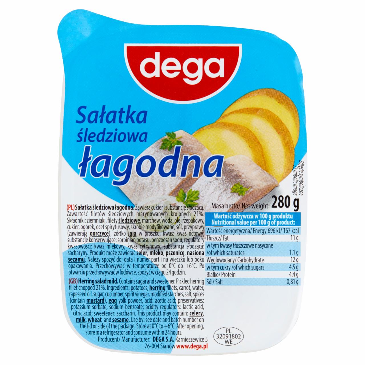 Zdjęcia - dega Sałatka śledziowa łagodna 280 g