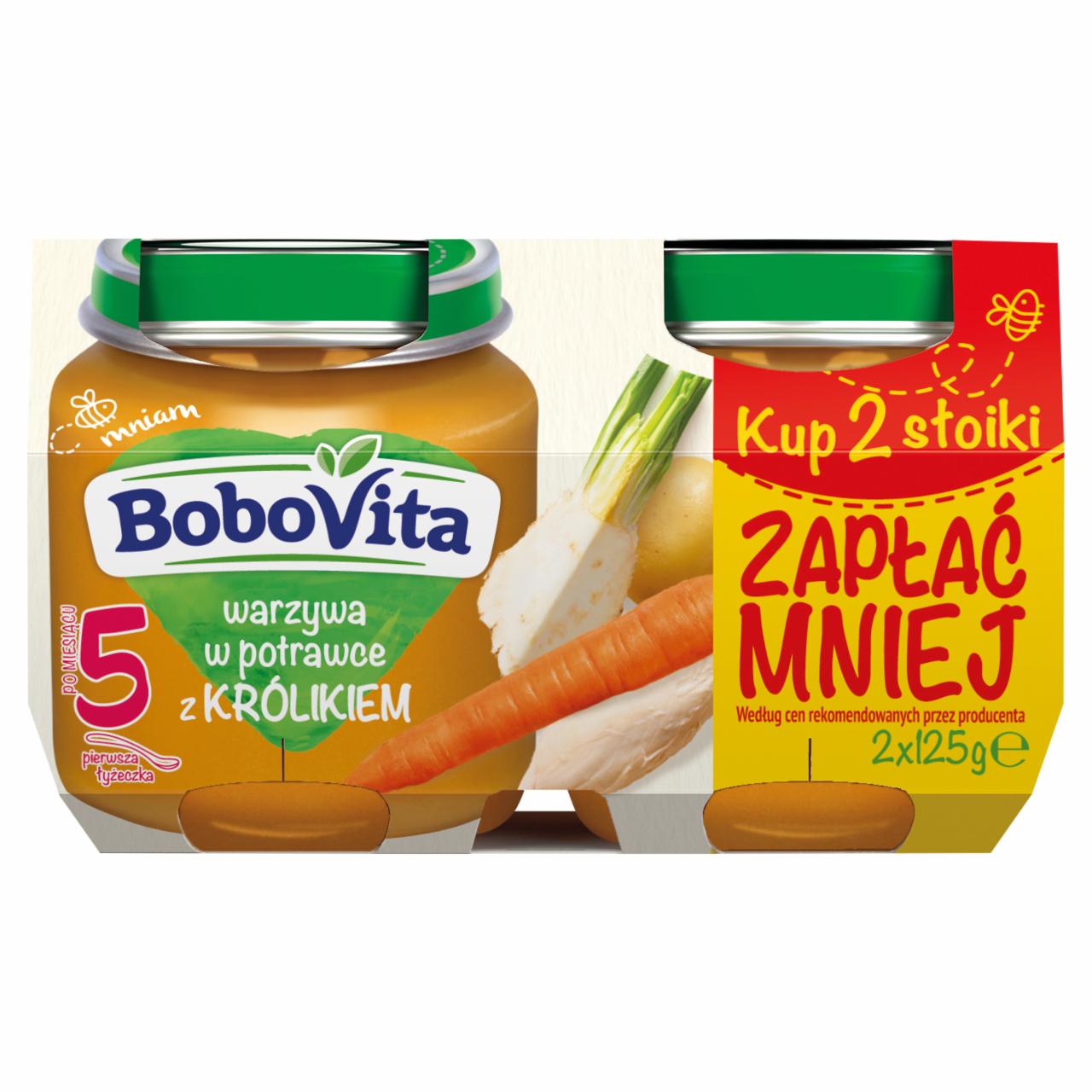 Zdjęcia - BoboVita Warzywa w potrawce z królikiem po 5 miesiącu 2 x 125 g