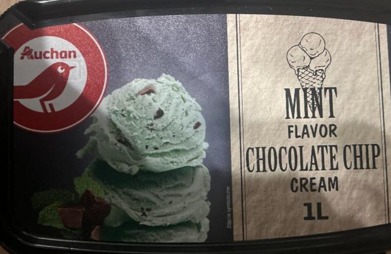 Zdjęcia - Mint flavor chocolate chip cream Auchan