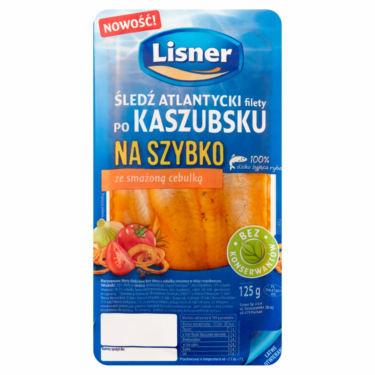 Zdjęcia - Lisner Śledź atlantycki filety po kaszubsku na szybko ze smażoną cebulką 125 g