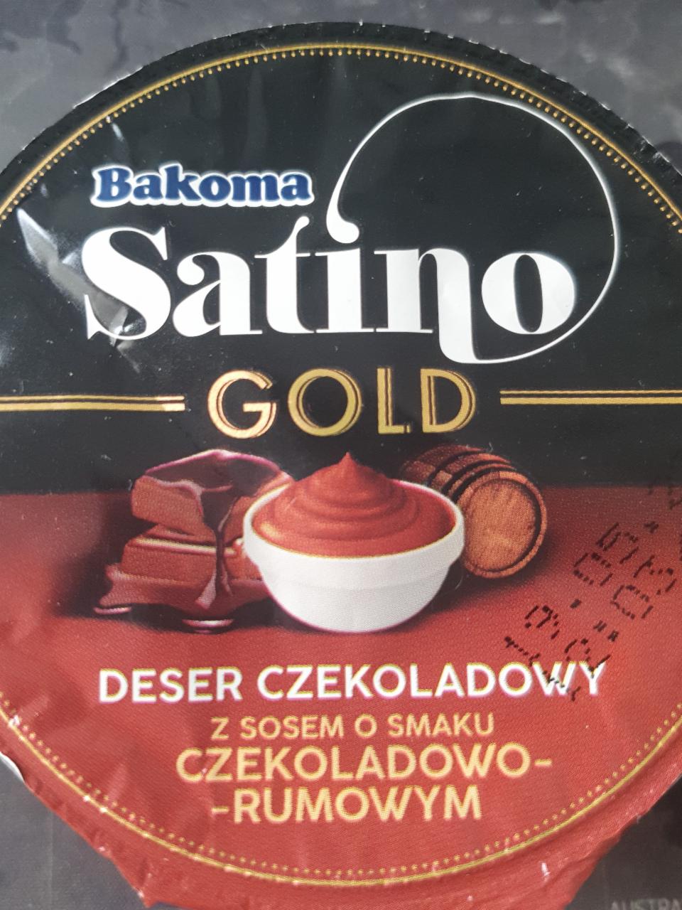 Zdjęcia - Bakoma Satino Gold Deser czekoladowy z sosem o smaku czekoladowo-rumowym 135 g