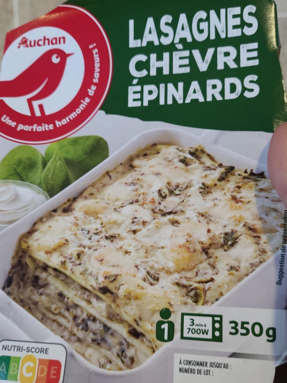 Zdjęcia - La Lasagne Chèvre Épinards - Auchan