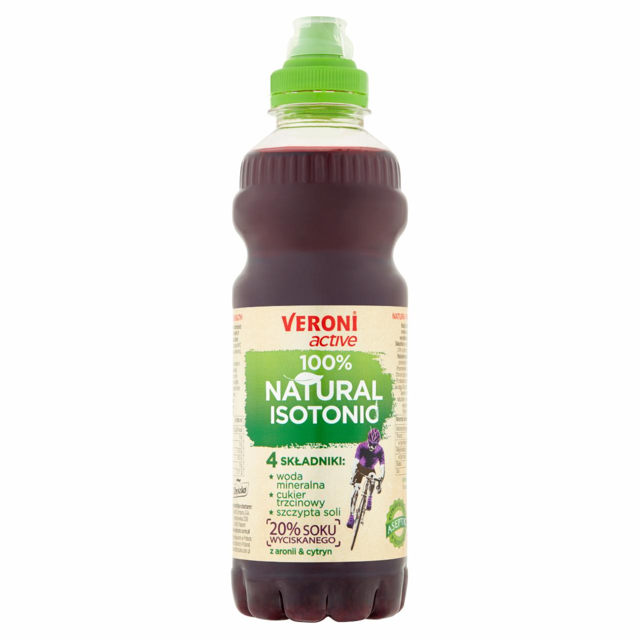 Zdjęcia - Veroni Active 100% Natural Isotonic Napój izotoniczny niegazowany aroniowo-cytrynowy 700 ml