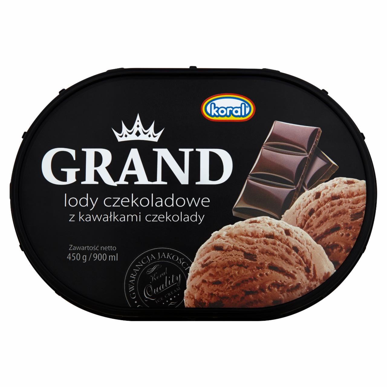 Zdjęcia - Koral Grand Lody czekoladowe z kawałkami czekolady 900 ml