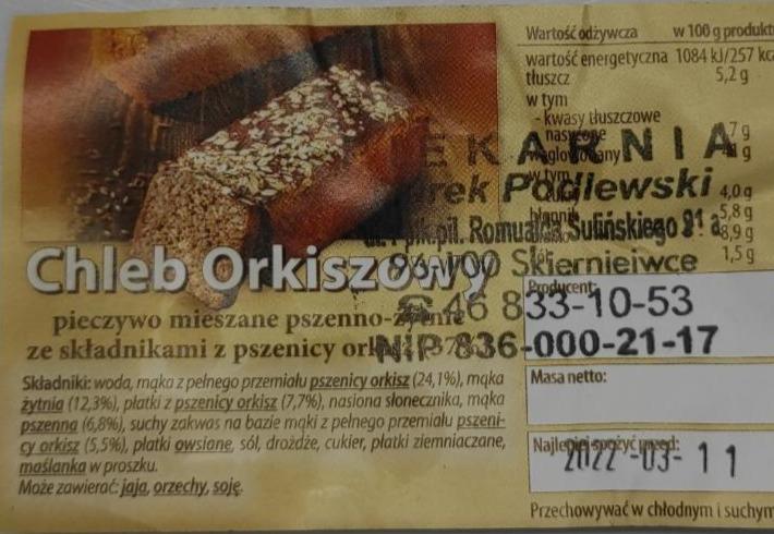 Zdjęcia - chleb orkiszowy mieszany pszenno żytni Podlewski