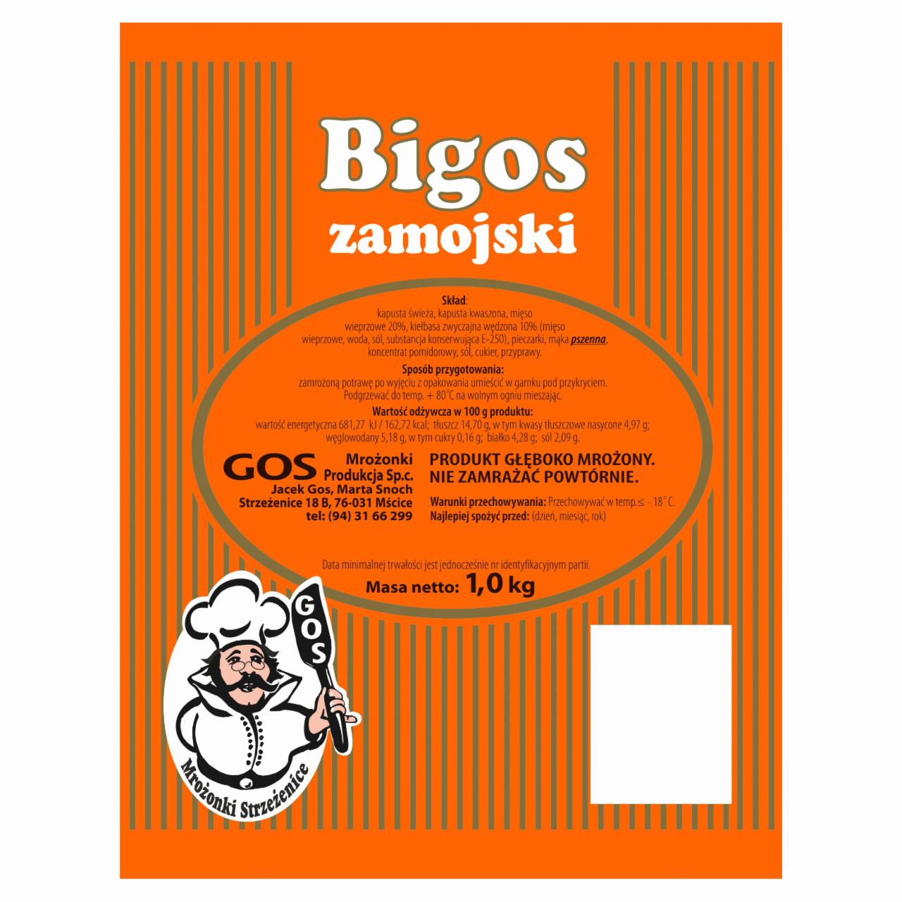Zdjęcia - GOS Mrożonki Strzeżenice Bigos zamojski 1 kg