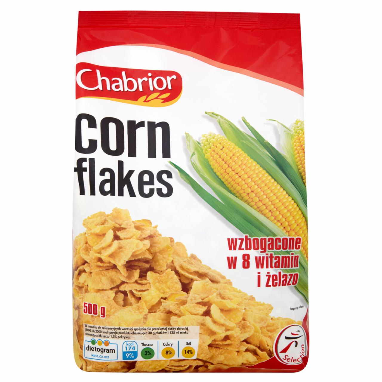 Zdjęcia - Corn Flakes Płatki kukurydziane wzbogacone w 8 witamin i żelazo Chabrior