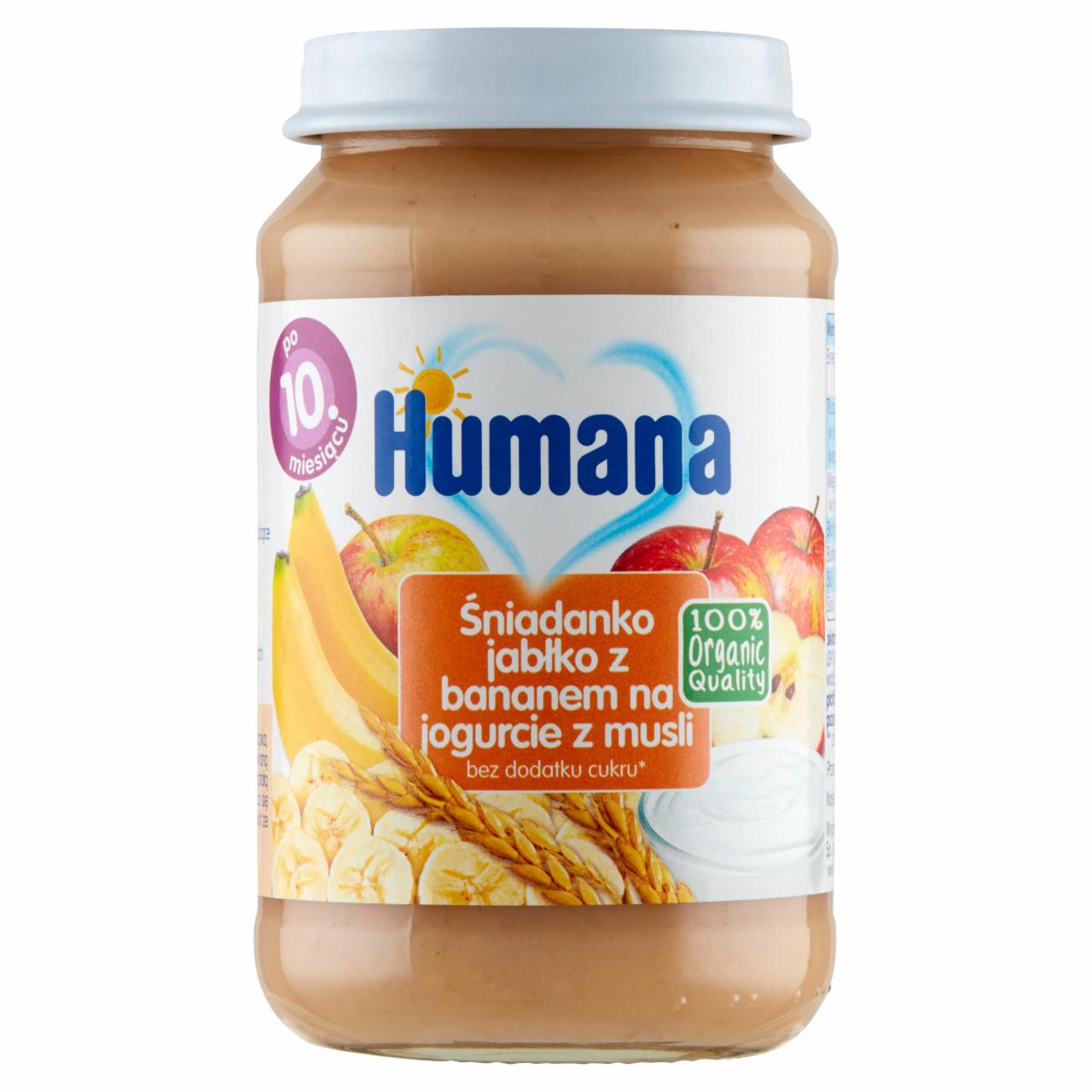 Zdjęcia - Humana 100% Organic Śniadanko jabłko z bananem na jogurcie z musli po 10. miesiącu 190 g