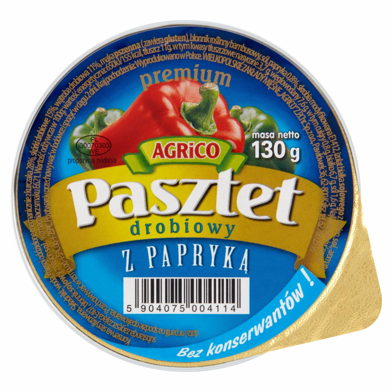 Zdjęcia - Agrico Premium Pasztet drobiowy z papryką 130 g