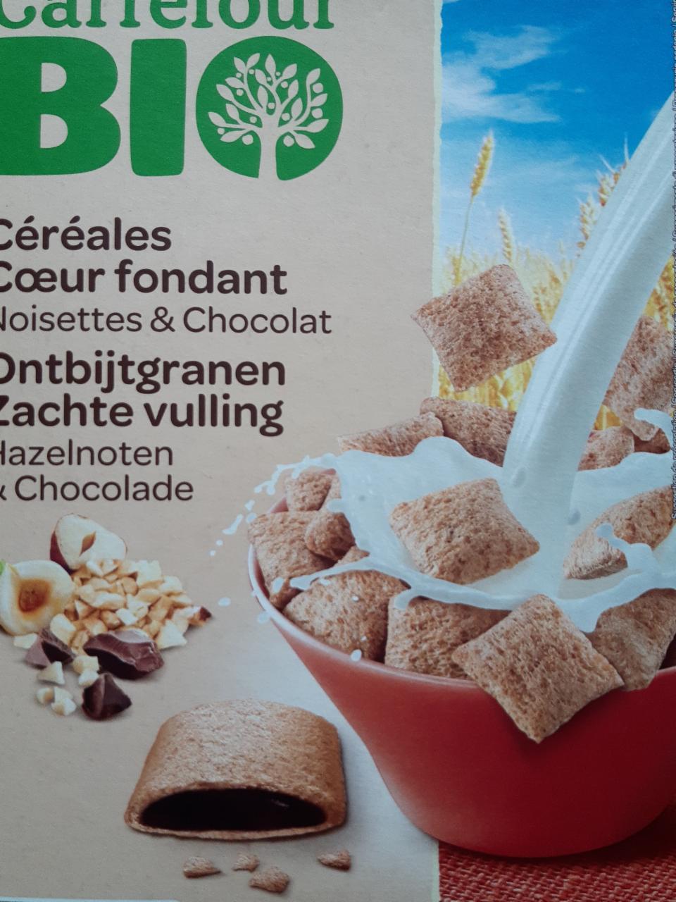 Zdjęcia - Płatki śniadaniowe z nadzieniem orzechowo-czekoladowym Carrefour Bio