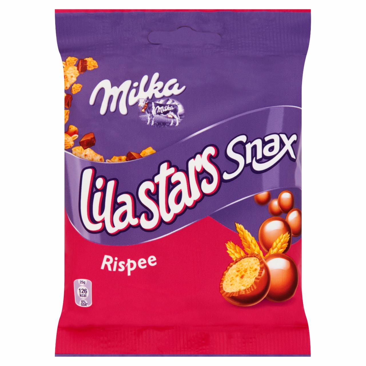 Zdjęcia - Milka Lila Stars Snax Rispee Chrupki ryżowe w czekoladzie 50 g
