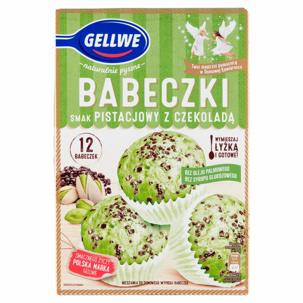 Zdjęcia - Gellwe Babeczki smak pistacjowy z czekoladą mieszanka do wypieku 290 g